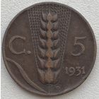 Италия 5 чентезимо 1931 г.