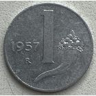 Италия 1 лира 1957 г.