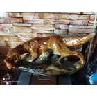 Собака, сеттер с дичью, майолика,СССР