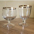 Бокалы на низкой ножке, стекло с позолотой СССР,  поштучно.