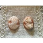 Брошь Камея на Ракушке Старинная Англия ручная резьба