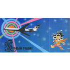 Подписанная двойная открытка "С Новым годом! Аэрофлот" 10х20 см.