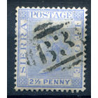 Британские колонии - Сьерра-Леоне - 1883/93г. - королева Виктория, 2 1/2 P - 1 марка - гашёная [Mi 17]. #4-B5-126-A-1