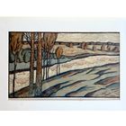 Линогравюра Летний Вечер авт Е.Тиханович 1991г