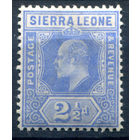Британские колонии - Сьерра-Леоне - 1907/10г. - король Эдуард VII, 2 1/2 P - 1 марка - MH [Mi 72]. #4-B5-126-A-1