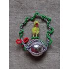 Цыплёнок ёлочная игрушка синелька