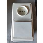 Блок 1 клавишный выкл + розетка скрытой установки