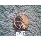 Монеты. США 1 цент 1964.