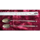 Пара кофейных ложек с длинной ручкой. Серебрение. Европа