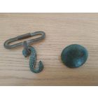 Большой подвес со змейкой + огромная пуговица. Франция, 1812 год.