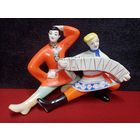 С рубля без мц. статуэтка "Русский перепляс", СССР, Полонский завод художественной керамики. 26х19х9см.