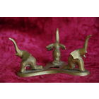 Статуэтка латунная  " Слоны "  высота  6 см ;  10 х 10 см