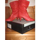 Весенне-осенние красные чаровички,как у настоящей королевы-р.37! Нат.кожа!