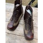 Редчайшие-ещё на кожаных шнурках, слоёной кож.подошве и каблуке , из мягкой но прочной кожи довоенные ботинки егерских частей-размер 45.