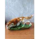 Статуэтка - собака с дичью  / сеттер с куропаткой /