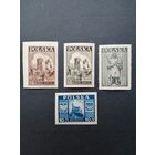 Польша 1946 Полная серия марок "Архитектурные памятники Польши" (чистая**) Mi.441А, 441В-443 каталог 2.20 евро