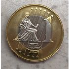 1 евро Ватикан 2007 пробная монета / Specimen / Trial / Probe