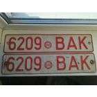Пара автомобильных номеров.
