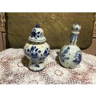 Бутылка и Ваза Дельф Ручная роспись фарфор кобальт Нидерланды