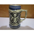 Пивная кружка малая Винтаж Германия Религиозный сюжет Керамика Редкая
