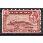 131.BrK. Великобритания. Колонии. Гибралтар. Скала. Георг V. 1 1/2P. 1931 г. Mi.#97A.