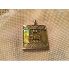 Кулон Салатовый Абалон Эмаль стразы Германия