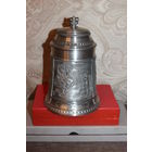 Оловянный, пивной бокал, кружка, о.5 литра, высота 17.5 см.. клеймо.