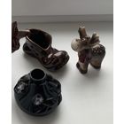 Керамические фигурки;подсвечник, ослик и башмак СССР1960-1970гг.