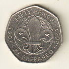 Великобритания 50 пенс 2007 100 лет со дня основания Скаутского движения