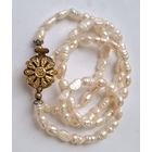 Бусы. Натуральный жемчуг. Красивая застежка. 50-60-е годы. Длина 50 см