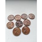 1 цент США, 9 шт.