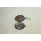 Серьги времён СССР с вставками из натуральных камней, отсутствует один крючок.