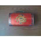 Детский жестяной чемоданчик для подарков (цветочный орнамент, птичка, сундучок, жесть). СССР, Минск ФДИ (Минская фабрика детской игрушки)