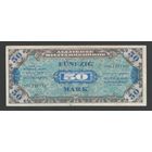 Германия 50 марок 1944 года. 8-значный номер с чертой. Тип Р-196. Состояние XF