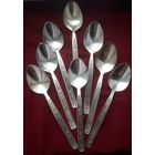 Ложки столовые. Мельхиор. Посеребрение. 8 ложек