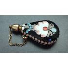 Флакон для духов.Серебро 916пр Эмаль по скани Русские самоцветы 1962г