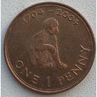 Гибралтар 1 пенни 2004 г. 300 лет захвату Гибралтара