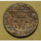 Деньга  1731 , бракованные скипетр и держава , вес   8,1