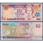 Фиджи, 10 долларов 2002 г, P-106 (BG, королева Елизавета II), UNC