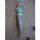 Кулон ручной работы . Рог . Бирюза