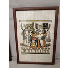 Пано из натурального пергамента в рамке под стеклом. Египет