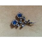 Брошь Букет Сапфировое стекло Австрия 50-е