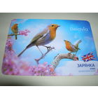 Календарик 2019 год Белавиа Птица Зарянка Великобритания