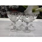 С 1 рубля. Набор винтажных хрустальных фужеров с классической алмазной гранью.