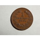 Баден 1 крейцер 1852г