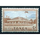 Британский протекторат - Королевство Тонга - 1953г. - ландшафты, архитектура, самолёт, 5 P - 1 марка - MH [Mi 106]. #4-B5-106-A-1