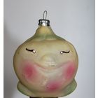 Новогодняя елочная игрушка, из СССР "Колобок", тонкое стекло.