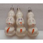 Игрушка ёлочная Заяц с морковкой, стекло. СССР