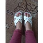 Босоножки женские сланцы рр 41-42 кожа белые италия