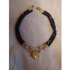 Колье чехия, камни гранатового цвета